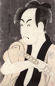 Skuespilleren Ichikawa Omezu i rollen som tjeneren Yakko Ippei, 1794 (træblok i farver)